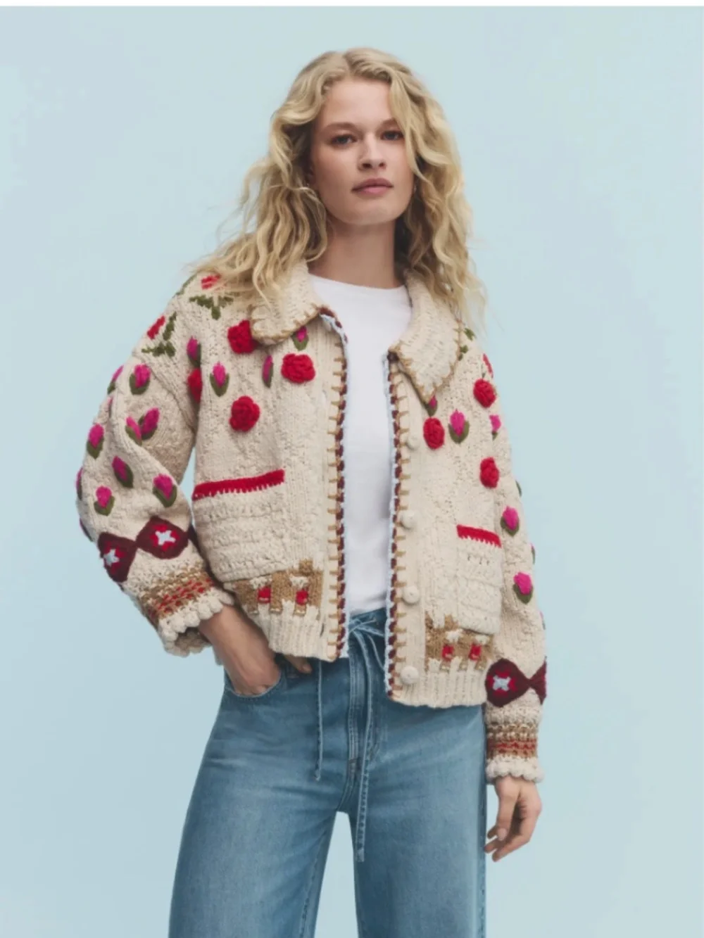 NWT Free People Rosebud Oversize Cardigan Sz M - Picture 1 of 8